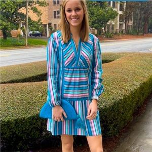 NWT Marie Oliver Petra Paneled Dress - Blue Stripe